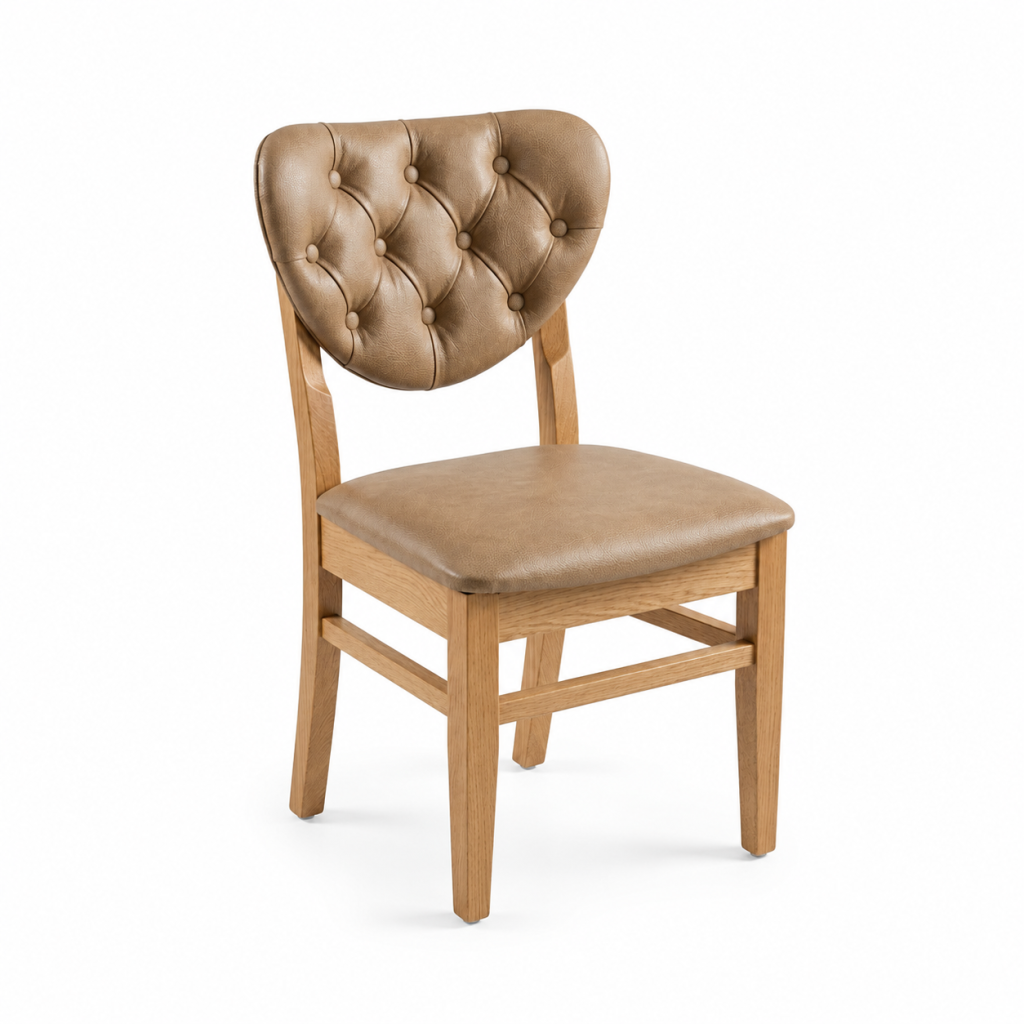 Ahsap Kapitone Wood-Frame Restaurant Chair for commercial restaurant and hospitality interiors